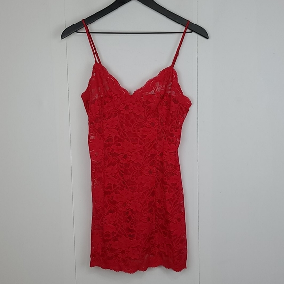 Victoria's Secret Other - Victoria's Secret Red Lace Slip Dress Size Small